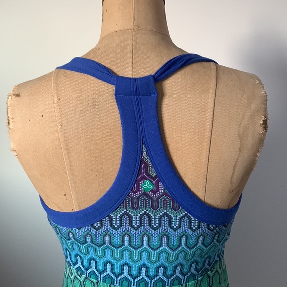 Prana racerback Cali dress geometric print built in bra S - Picture 5 of 11
